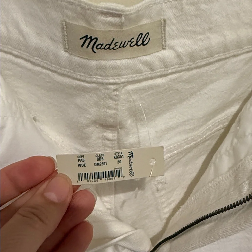 Madewell White Cutoff Denim Shorts